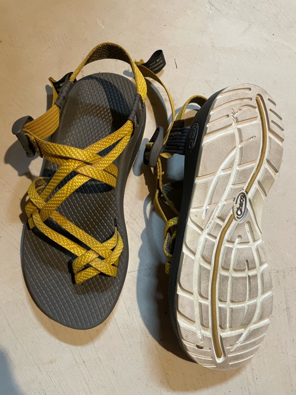 Chaco Yellow Braided-Strap Outdoor Sandals